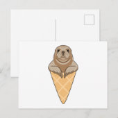 Robbe mit Eistüte Postkarte (Vorne/Hinten)