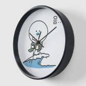 Robbe mit Kaffee auf einer Welle Uhr (Winkel)