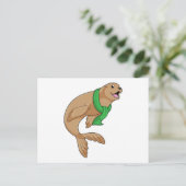 Robbe mit Schal Postkarte (Stehend Vorderseite)