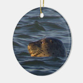 Robben-Foto-Ornament  Keramik Ornament (Links)