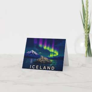 Robben Nordlichter Island Dankeskarte
