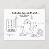 Robben-Ozean-Mathe-Färbpostkarte Postkarte (Vorderseite)
