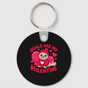 Robben sind mein Valentinstag süße Robbe Tier Lieb Schlüsselanhänger
