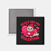 Robben sind mein Valentinstag süße Robbe Tierliebe Magnet (Vorderseite/Rückseite)
