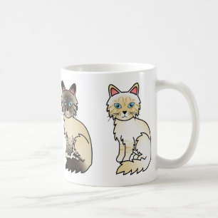 Robben-Tabby und Creme-Tabby Birma / Ragdoll-Katze Kaffeetasse