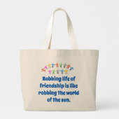 Robbenes Leben in Freundschaft - Zitat zur Freunds Jumbo Stoffbeutel (Rückseite)