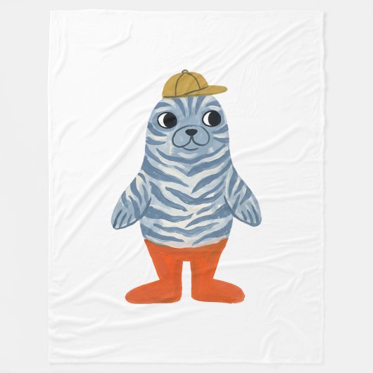Robbenkappe Zebra-Streifen-Decke Fleecedecke (Vorderseite)