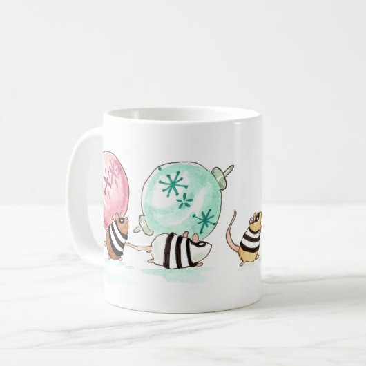 Robber Mice Christmas Heist Kaffeetasse (Vorderseite Links)