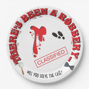 Robbery Mystery Birthday Party BLOODY Paper Teller