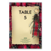 Robbie Burns Formal Table Marker Tischnummer (Rückseite)