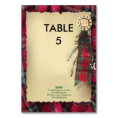 Robbie Burns Formal Table Marker Tischnummer (Vorderseite)