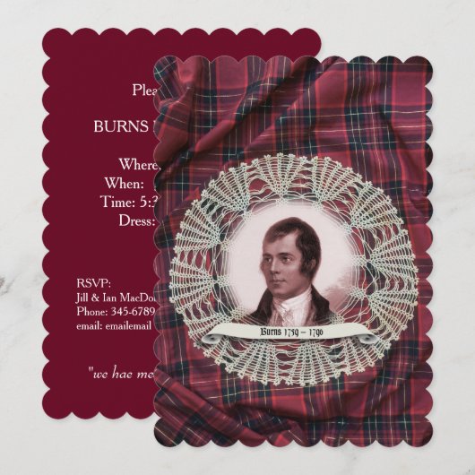 Robbie Burns Highland Einladung (Vorne/Hinten)