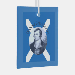 Robbie Burns - In Blue Oidhche Bhlas Burns Saltire Ornament Aus Glas