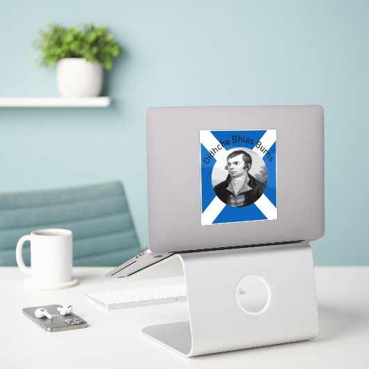 Robbie Burns - In Grey Oidhche Bhlas Burns wird zu Aufkleber (Laptop auf Schreibtisch)