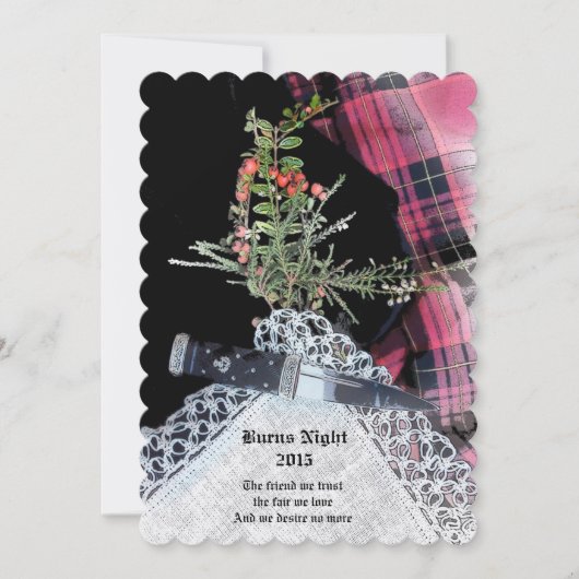Robbie Burns Lässiges Dinner Einladung (Vorderseite)