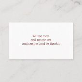 Robbie Burns Namenskarten (Rückseite)