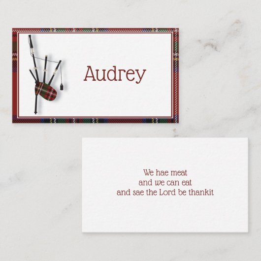 Robbie Burns Namenskarten (Vorne/Hinten)