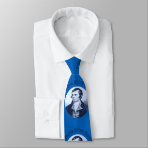 Robbie Burns - Oidhche Bhlas Burns Blaue Text Krawatte