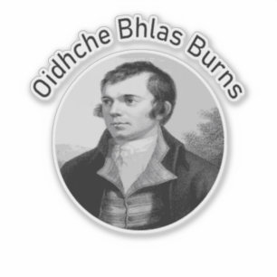 Robbie Burns - Oidhche Bhlas Burns Gälisch In Grau Aufkleber