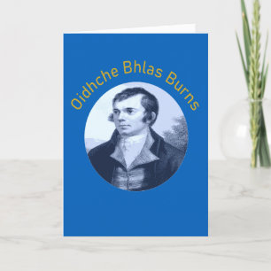 Robbie Burns - Oidhche Bhlas Burns Gelber Text Feiertagskarte