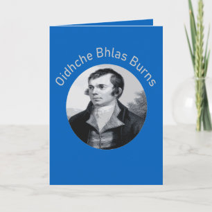 Robbie Burns - Oidhche Bhlas Burns Hellgrau Feiertagskarte