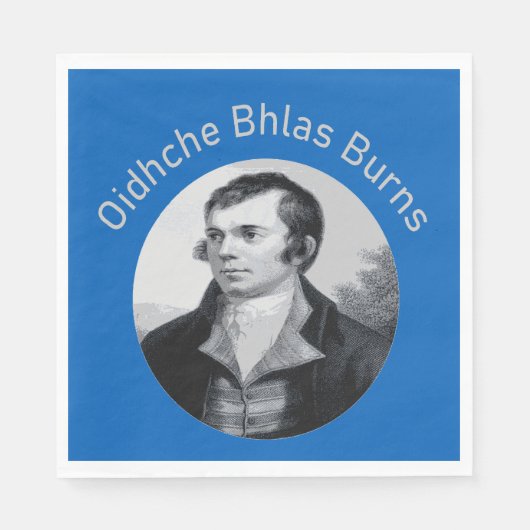 Robbie Burns - Oidhche Bhlas Burns Light Grey Serviette (Vorderseite)