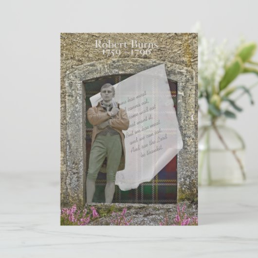 Robbie Burns Old Stone and Heather Einladung (Stehend Vorderseite)