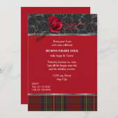 Robbie Burns Red, Rote Rose Einladung (Vorne/Hinten)