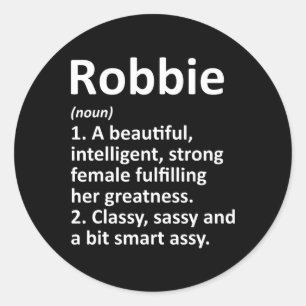 Robbie Definition Personalisiert Name Funny Christ Runder Aufkleber