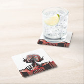 Robbie der Roboter-Untersetzer Rechteckiger Pappuntersetzer (Vor Ort)