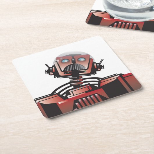 Robbie der Roboter-Untersetzer Rechteckiger Pappuntersetzer (angewinkelt)