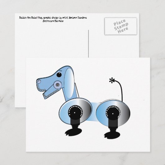 Robbie Steampunk Dog Postkarte (Vorne/Hinten)
