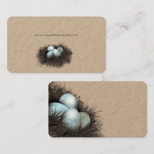 "Robbin-Eier-Visitenkarten-Nest" Visitenkarte (Vorne/Hinten)