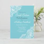 Robbin Eigelb Blütenlace Sweet 16 Einladung (Stehend Vorderseite)