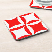 Robbing Peter to Pay Paul Red Pattern Untersetzer (Linke Seite)