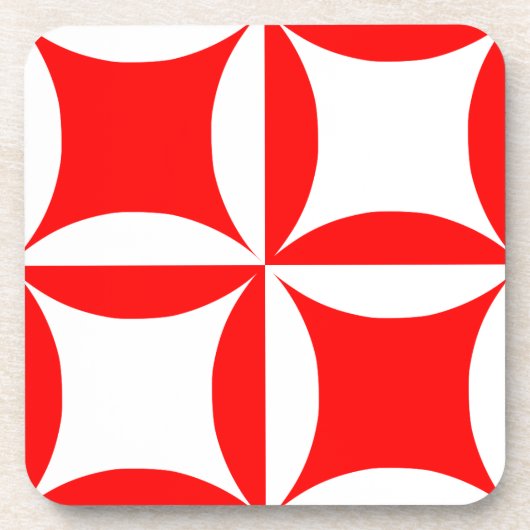 Robbing Peter to Pay Paul Red Pattern Untersetzer (Vorderseite)