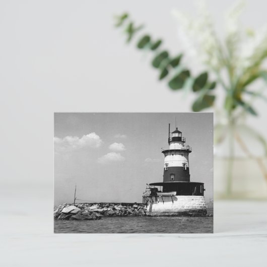 Robbins Reef Lighthouse Postkarte (Stehend Vorderseite)