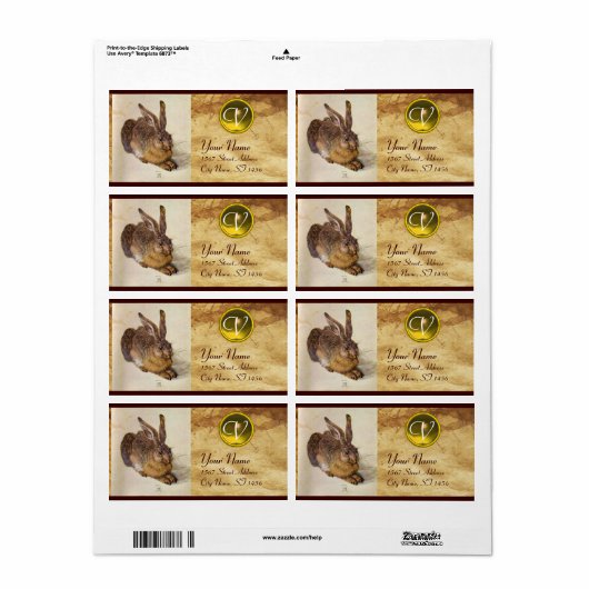 ROBBIT (Young Hare) Monogramm Gelbes Topaz (Vorne)