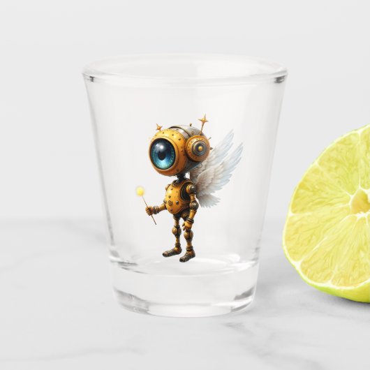 Robby der geflügelte Zeitwächter – Wings of Time S Schnapsglas (Vorderseite)