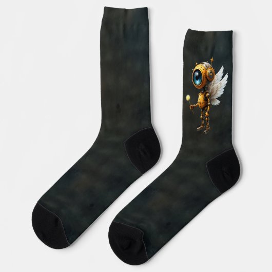 Robby der geflügelte Zeitwächter – Wings of Time S Socken (Linkes Detail)