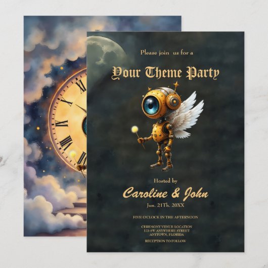 Robby the Winged Timekeeper – Wings of Time Series Einladung (Vorne/Hinten)