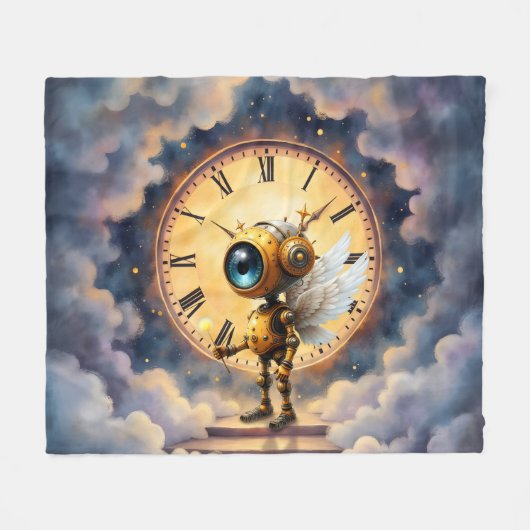 Robby the Winged Timekeeper – Wings of Time Series Fleecedecke (Vorderseite (Horizontal))
