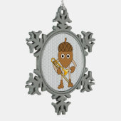 Röbchenmantel Schneeflocken Zinn-Ornament (Links)