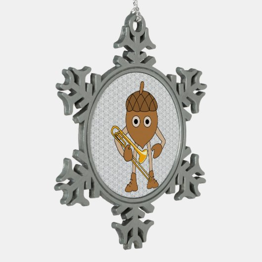 Röbchenmantel Schneeflocken Zinn-Ornament (Links)