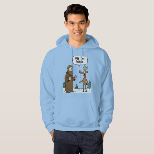 Robed Monk and Reindeer Winter Scene Hoodie (Vorne ganz)