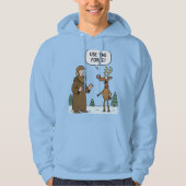 Robed Monk and Reindeer Winter Scene Hoodie (Vorderseite)
