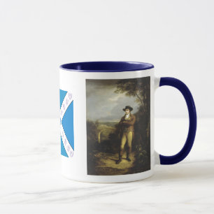 Robert brennt mit der schottischen Saltire Tasse