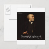 Robert Browning Berühmtes Zitat zur Mutterschaft Postkarte (Vorne/Hinten)