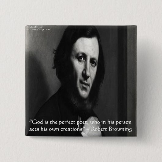 Robert Browning God Perfect Poet Zitat Button (Vorderseite)