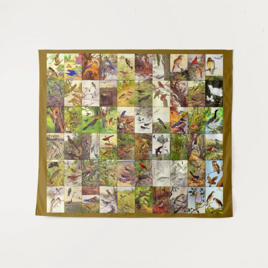 Robert Bruce Horsfall Birds Collage Wandteppich (Vorderseite (Horizontal))